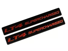 VMS 2 CHEVY LT4 SUPERCHARGED ENGINE ALUMINUM EMBLEMS RED BLACK