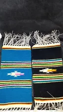 2 Vintage Miniature Serape Blankets 6 3/4 inches long