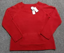 Tom Foolery Sweater Adult Junior Plus 2X Red Knit Kangaroo Pouch Pocket Womens