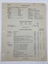 1956 MACK TRUCK LIST PRICE MODELS B-64LT Standard Lightweight Chassis w/Extras