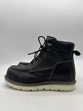 Wolverine I-90 DuraShocks W201143 Men Black Leather Lace Up Work Boots Sz 8.5 M