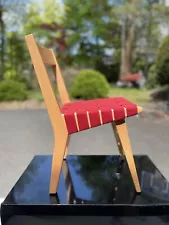 Knoll Jens Risom / Child's Side Chair Dining / Honey Beech Wod & Red Webbing