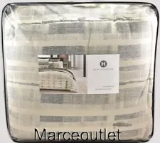 Hotel Collection Broken Stripe FULL / QUEEN Comforter Set Champagne / Gray