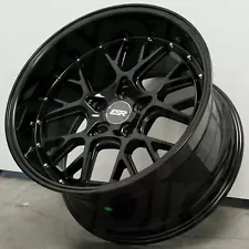 ESR CS11 Black Wheels 18x9.5 +22 5x114.3 18 Inch Deep Dish Rims Set 4