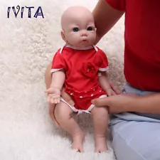 IVITA 17'' Soft FullBody Silicone Reborn Baby Doll Handmade Pretty Girl Baby