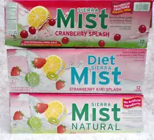 DIET SIERRA MIST CRANBERRY STRAWBERRY KIWI THREE RARE EMPTY 12 PACK CAN CARRIERS