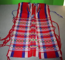 Vintage Poncho African / Native American Flag RED WHITE & BLUE 25 X 46