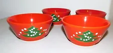 4 Waechtersbach Germany-red Christmas Tree Nut/fruit 5" coupe bowls