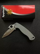 Spyderco Paramilitary 2 Emerson Satin Elmax Blade Gray G10 Mint C81GPGYW2