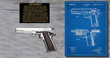 Colt 45 Caliber 1911 Military Prop Gun Collage With Patent details