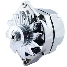 GM 1 Wire Alternator Chrome New Self Exciting High Output 105A One wire 10SI ...