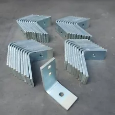 (50) 90° Angle Steel L Brackets 3 Hole Galvanized Heavy Duty Supports Lot Fifty