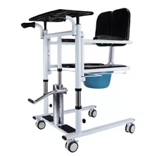 USED Patient Lift Chair for Home, Lift Shower Chair w/Wheels and 180° Split Seat