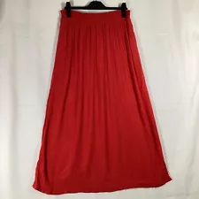 NEXT Womens Red Elastic Waist Maxi Skirt Size 12 Pockets