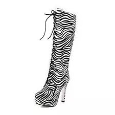 Women's Riding Club Casual Knee High Boots Lace Up Platform High Heels Round Toe