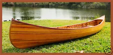 Cedar Strip Built Canoe Wooden Boat 12' w/ Ribs Gloss Finish Woodenboat USA New