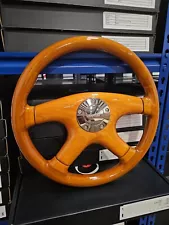 RAPTOR 15" LIGHT OAK WOOD STEERING WHEEL