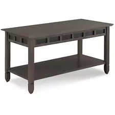 Rustic Slate Coffee Table in Smoke Gray Oak and Black