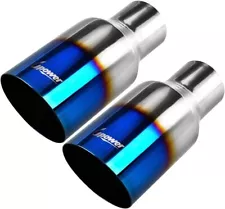 Blue Burnt Exhaust Tip 2.5" Inlet 4" Outlet 9" Long 2 1/2" to 4" Exhaust Tail...