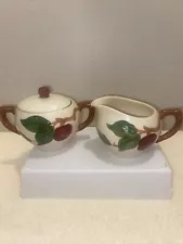 Vintage Franciscan Apple Tree Ceramic Cream and Sugar Set California