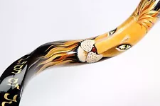 Shofar Sale For Horn Yemenite 40-42" Painted Kudu Jerusalem lion of Judah + Bag