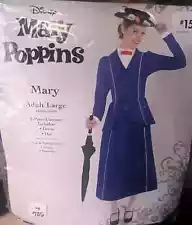 NEW Disney MARY POPPINS Halloween Dress Costume ADULT X-LARGE 14-16 DRESS ONLY