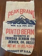 Peak Brand Burlap Sack Pinto Beans 18 1/2 x 10 1/2"