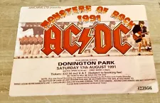 AC/DC MONSTERS OF ROCK DONINGTON PARK 1991 TICKET 12X8 METAL SIGN