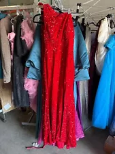 Women Long Red Dress, Size 12