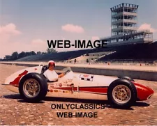 1961 INDY 500 SPEEDWAY A.J. FOYT AUTO RACING 8X10 PHOTO BOWES OFFY BRICKS POGODA