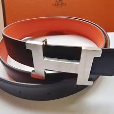 hermes belt black orange women