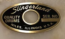 DRUM BADGE- 1962-1970 Slingerland Niles Black & Brass Badge Repro