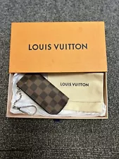 Authentic Louis Vuitton Key Pouch Damier Ebene Designer Wallet LV