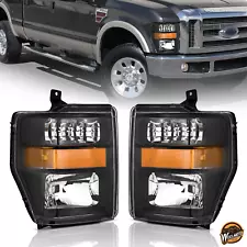 WEELMOTO Headlights For 2008-2010 Ford F250 F350 F450 F550 Super Duty Pair Lamps