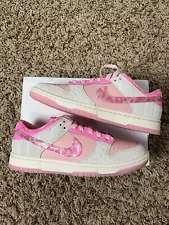 Nike Dunk Low ID By You Pink White Leopard Shoes Men's Size 9/Womens 10.5