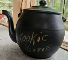 Vintage McCoy Kookie Kettle 1960s Ceramic Teapot Cookie Jar w/ Metal Handle USA