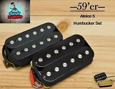 G.M. 59'er Alnico 5 Black Humbucker Set (4-wire) for Gibson Les Paul Epiphone