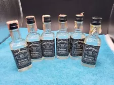 Vintage 1970’s Jack Daniels Black Label Mini 1/10 Pint Empty Bottle~Lot of 6