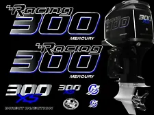 Mercury Racing 300xs Outboard Set Decal / Stickers M-300-XS /Silver & Blue Color