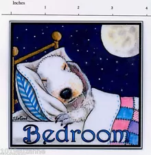 EXCLUSIVE DESIGN BEDLINGTON TERRIER DOG BEDROOM PAINTING SIGN BY SUZANNE LE GOOD