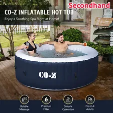 Secondhand 6x6ft Inflatable Hot Tub Heater 120 Massaging Jets 4Person Cover&Pump