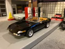 1968 FERRARI 365 Daytona GTB 1:43 scale Black, Hot Wheels Real Riders, 4” Long