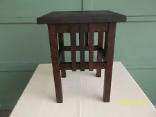 Antique Vintage Small Mission Oak Square Accent Occasional Table 14" x 14" x 18"