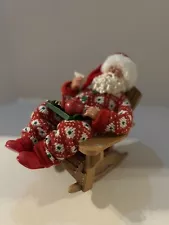 Recliner Santa Claus in Rocking Chair Figurine