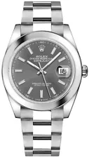 Rolex Datejust Steel Oyster Bracelet Date Indicator Mens Dress Watch For Sale