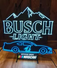 EUC Rare Busch Light Nascar Beer LED Iconic Sign Not Neon Bar Works