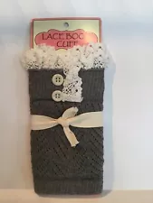 Gray Lace Boot Cuff New Crochet Trim One Size Fits Most