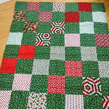 Handmade Christmas Small Quilt Red Green White