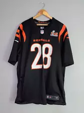 JOE MIXON #28 Cincinnati Bengals Black Jersey Super Bowl LVI 2022 XL