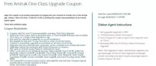 One Amtrak 1-Class Upgrade Coupon 12 hours Expires 4/4/2025-Fasting Shipping